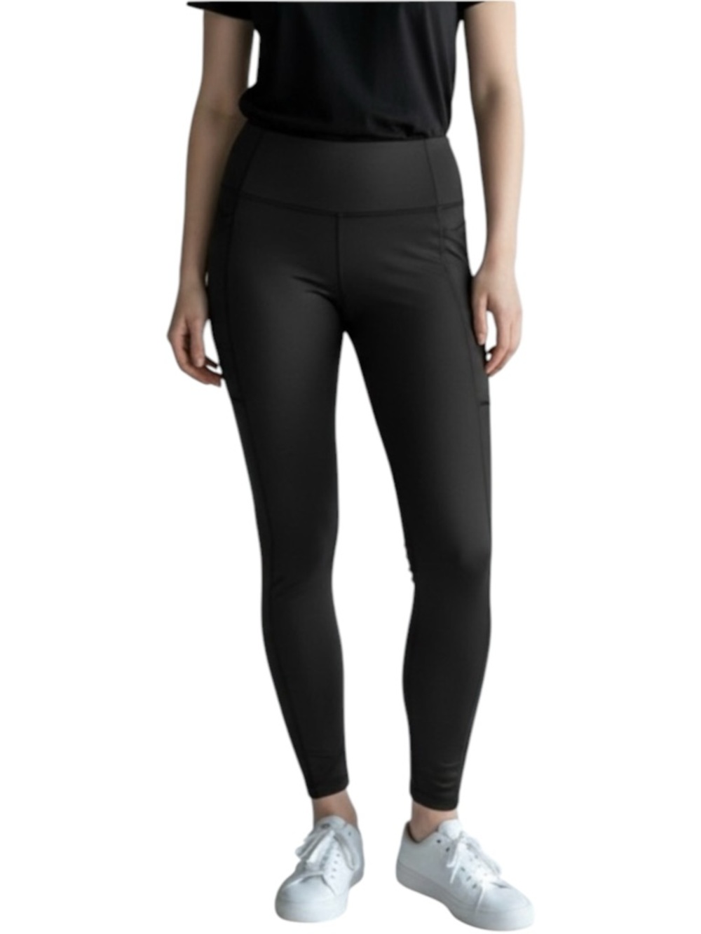 4/$24 Fabletics Pure Lux Black‎ High-Waisted Leggings